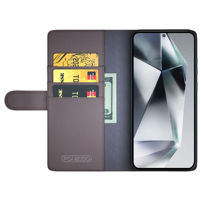 Etui Folio Samsung Galaxy S25 Ultra 5g Skóra Naturalna Etui Ochronne