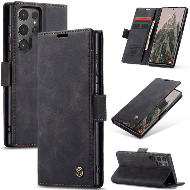 Etui Folio Samsung Galaxy S25 Ultra 5g Etui Z Efektem Zamszu Etui Ochronne
