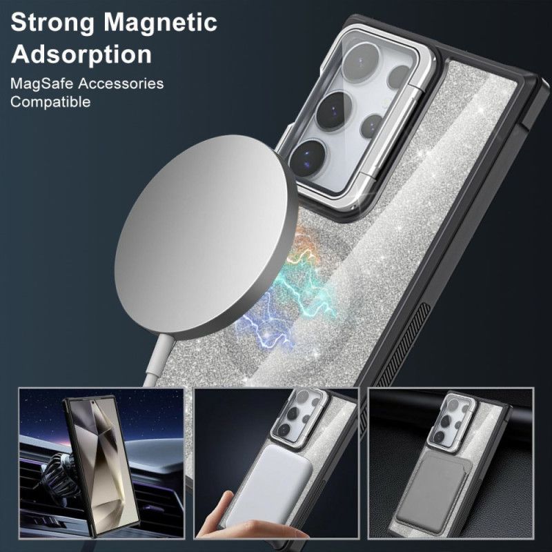 Etui Samsung Galaxy S25 Ultra 5g Brokat Z Wbudowaną Podstawką