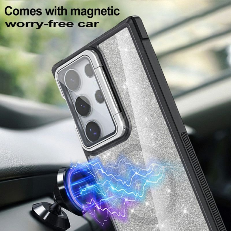 Etui Samsung Galaxy S25 Ultra 5g Brokat Z Wbudowaną Podstawką