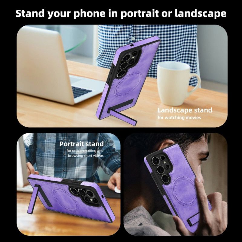 Etui Samsung Galaxy S25 Ultra 5g Efekt Skóry Kompatybilny Z Magsafe