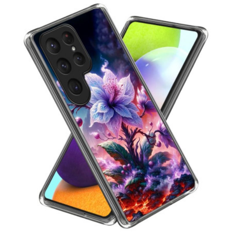 Etui Samsung Galaxy S25 Ultra 5g Fioletowe Kwiaty Etui Ochronne