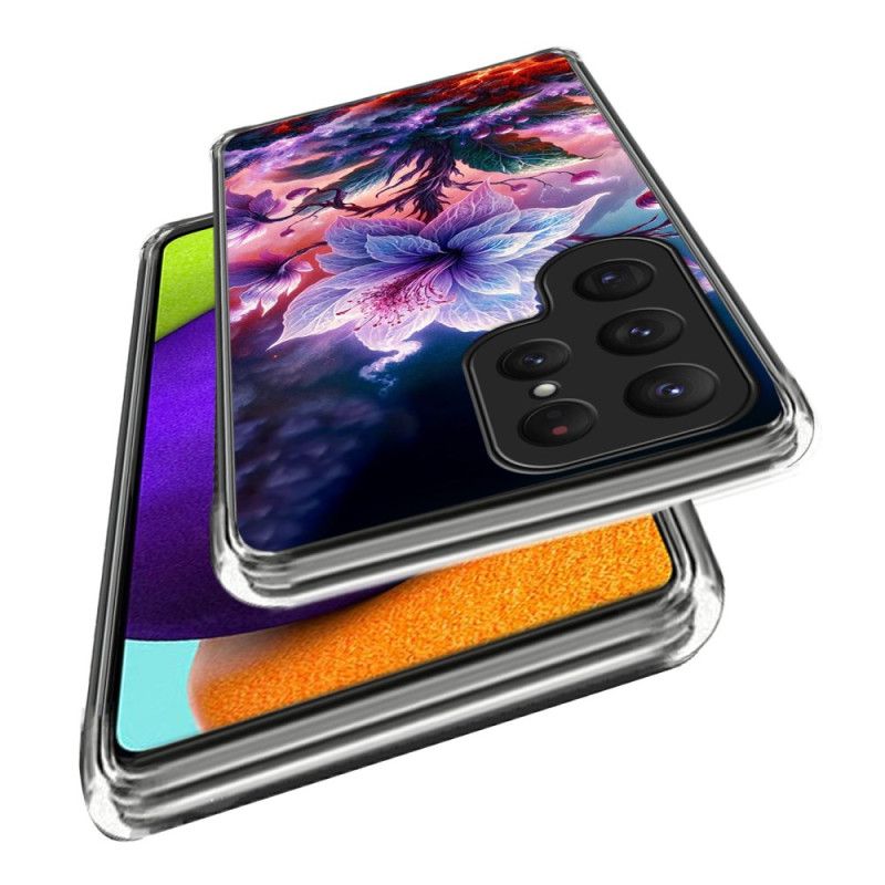 Etui Samsung Galaxy S25 Ultra 5g Fioletowe Kwiaty Etui Ochronne
