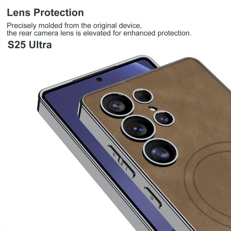 Etui Samsung Galaxy S25 Ultra 5g Matowa Skóra Ekologiczna Kompatybilna Z Magsafe