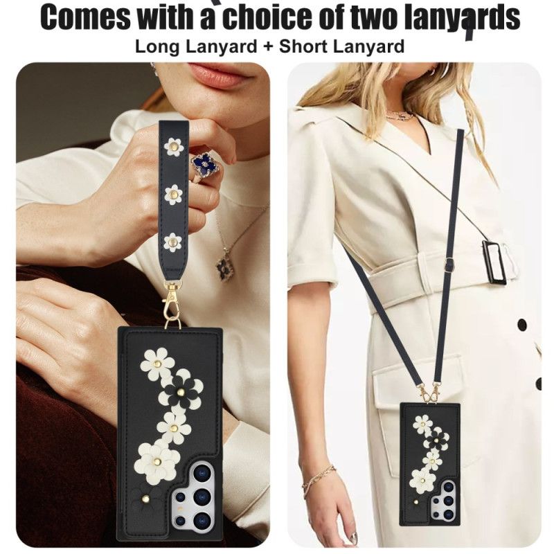 Etui Samsung Galaxy S25 Ultra 5g Etui Na Karty Ze Smyczą I Paskiem Na Ramię