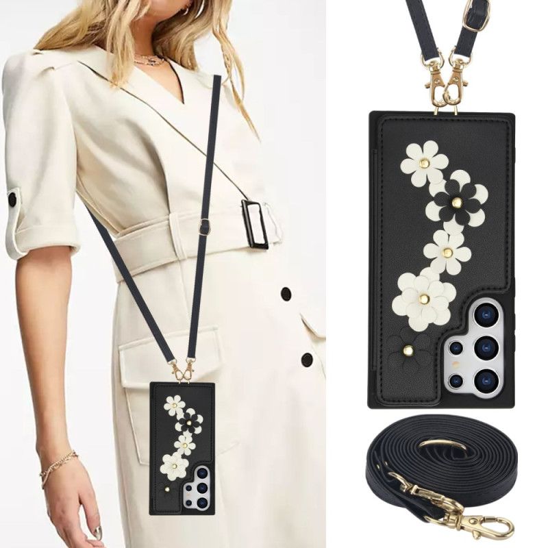 Etui Samsung Galaxy S25 Ultra 5g Etui Na Karty Ze Smyczą I Paskiem Na Ramię