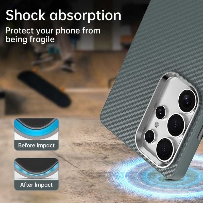 Etui Samsung Galaxy S25 Ultra 5g Tekstura Włókna Węglowego