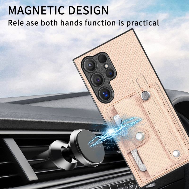 Etui Samsung Galaxy S25 Ultra 5g Uchwyt Na Karty I Pasek-podstawka