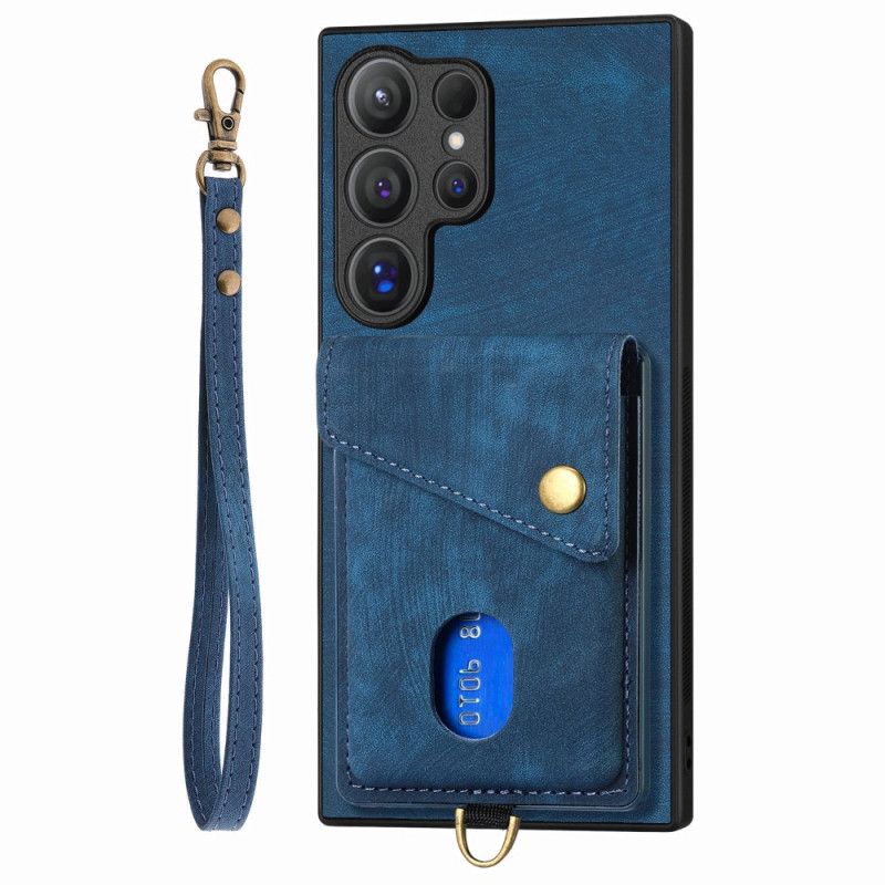 Etui Samsung Galaxy S25 Ultra 5g Etui Z Efektem Zamszu Z Uchwytem Na Karty I Stojakiem