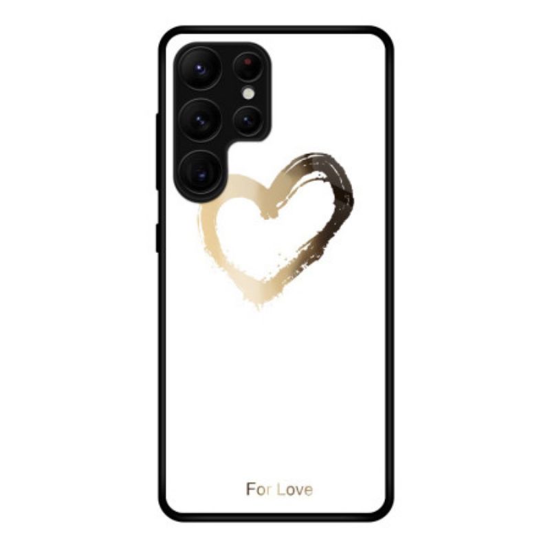 Etui Samsung Galaxy S25 Ultra 5g Złote Serce Na Białym Tle Etui Ochronne