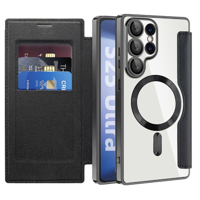 Flip Kotelot Samsung Galaxy S25 Ultra 5g Etui Na Telefon Kompatybilny Z Magsafe Blokujący Rfid Efekt Skóry