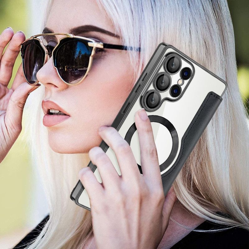 Flip Kotelot Samsung Galaxy S25 Ultra 5g Etui Na Telefon Pikowane Kompatybilne Z Magsafe