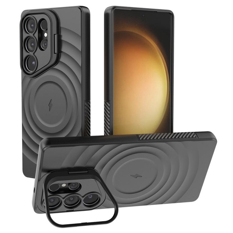 Futerały Samsung Galaxy S25 Ultra 5g Etui Na Telefon Falisty Wzór Kompatybilny Z Magsafe Z Podstawką