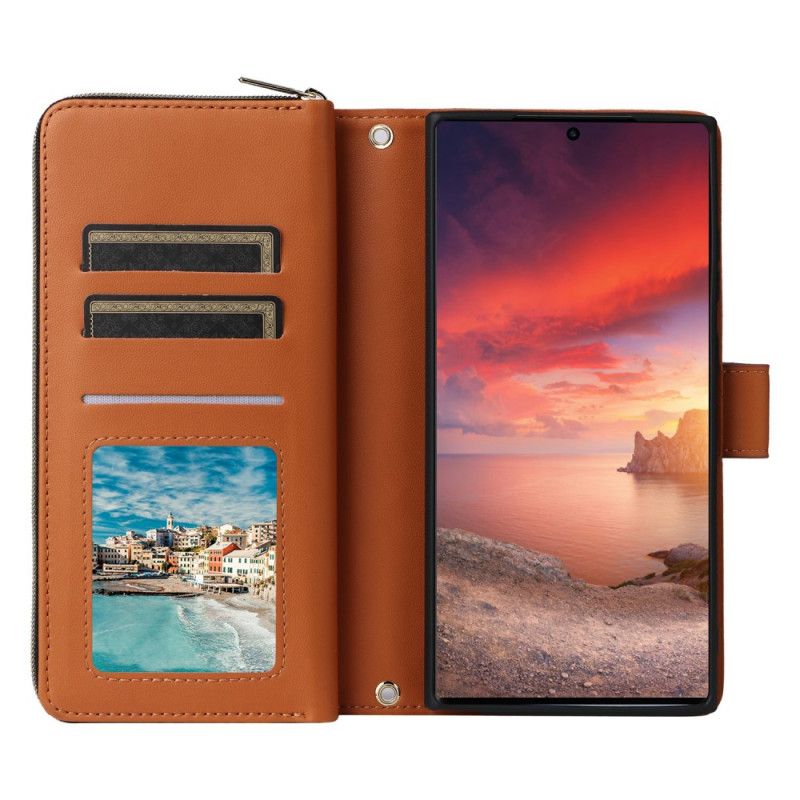 Obudowa Samsung Galaxy S25 Ultra 5g Etui Na Telefon 9 Przegródek Na Karty Z Paskiem