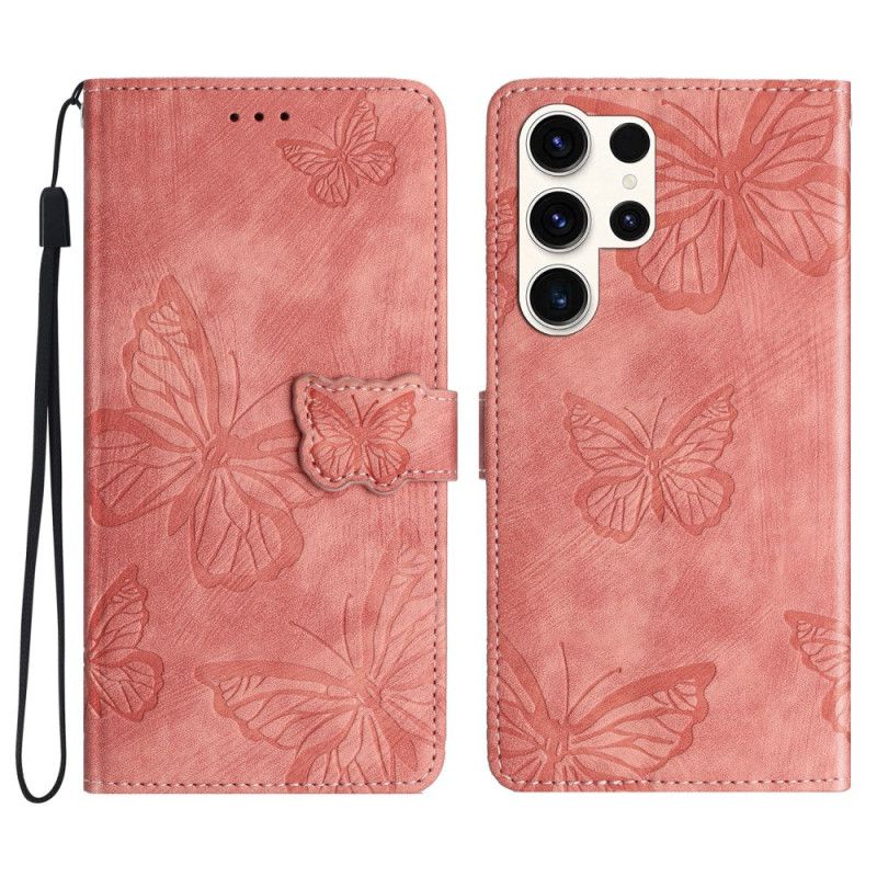 Obudowa Samsung Galaxy S25 Ultra 5g Etui Na Telefon Motyle Z Efektem Zamszu