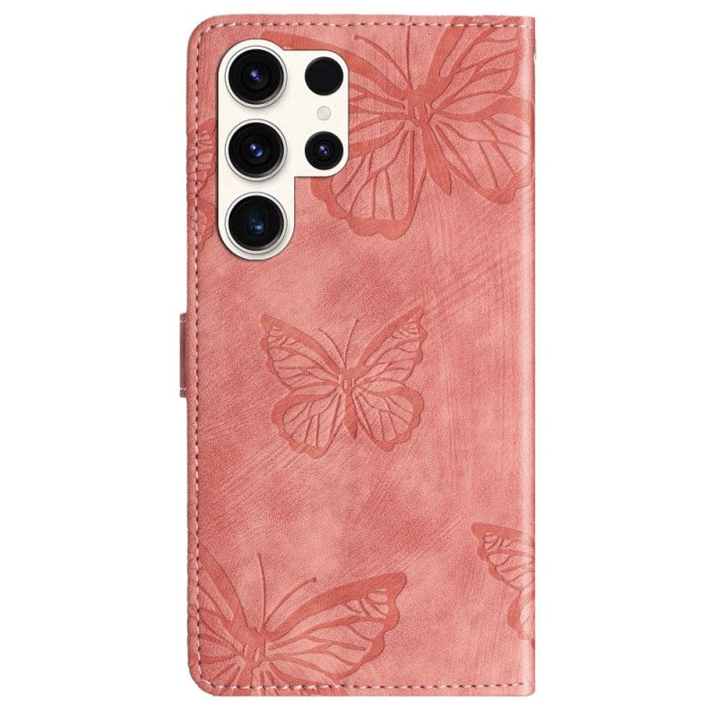 Obudowa Samsung Galaxy S25 Ultra 5g Etui Na Telefon Motyle Z Efektem Zamszu