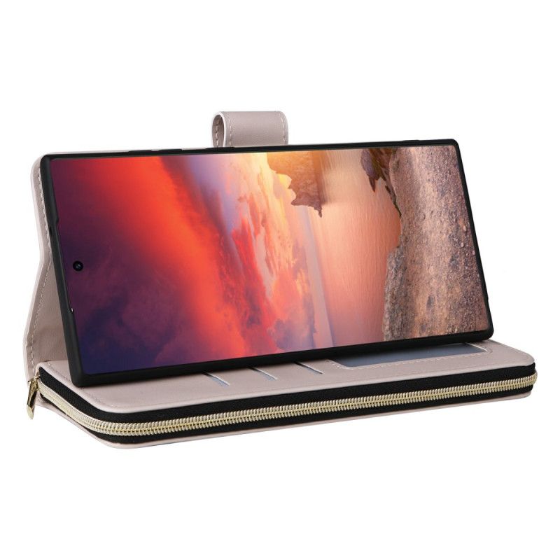 Obudowa Samsung Galaxy S25 Ultra 5g Etui Na Telefon Pikowany Portfel Z Paskiem I Paskiem Na Ramię