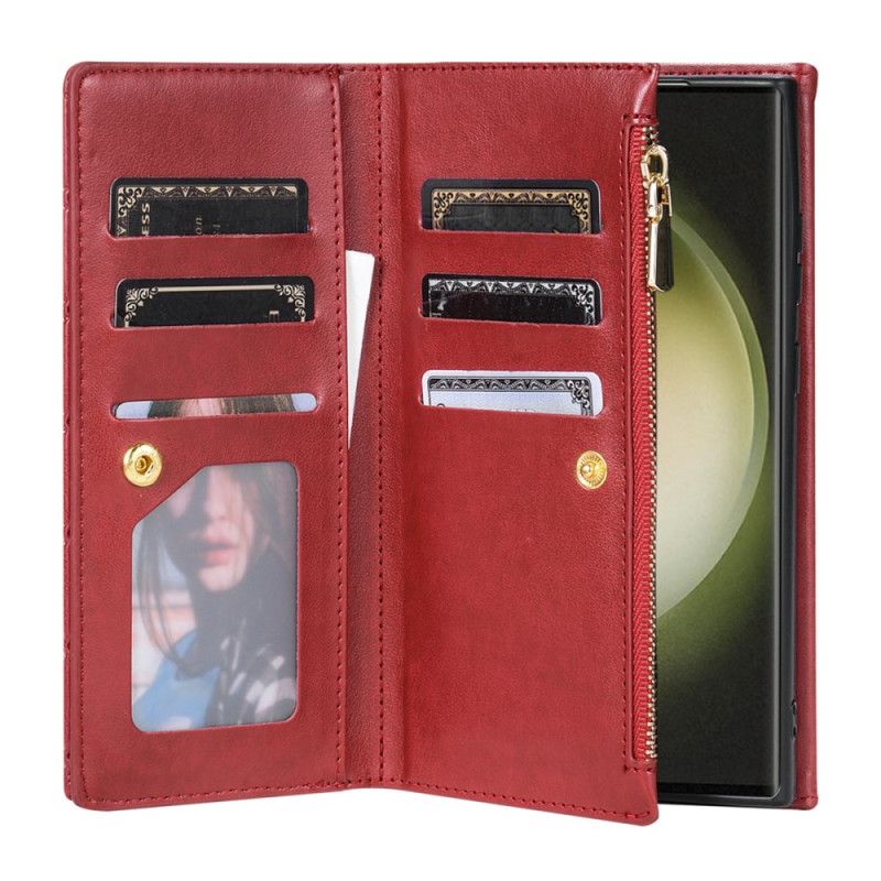 Pokrowce Samsung Galaxy S25 Ultra 5g Pikowany Portfel Z Paskiem Na Ramię