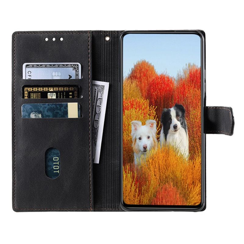 Skórzany Futerał Samsung Galaxy S25 Ultra 5g Etui Na Telefon Dwukolorowy Portfel Rfid W Stylu Zamszu Z Paskiem