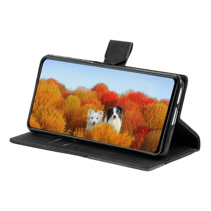 Skórzany Futerał Samsung Galaxy S25 Ultra 5g Etui Na Telefon Dwukolorowy Portfel Rfid W Stylu Zamszu Z Paskiem