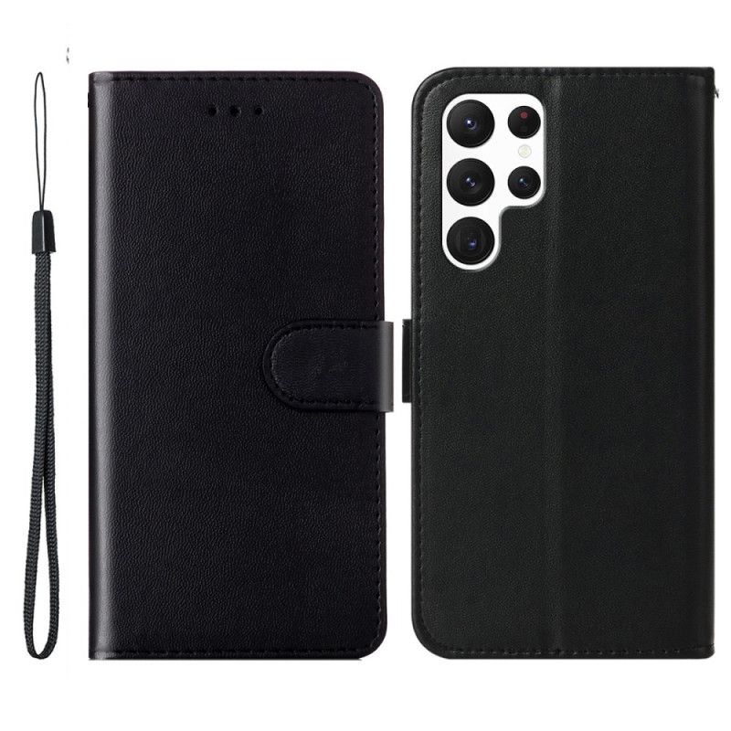 Skórzany Futerał Samsung Galaxy S25 Ultra 5g Etui Na Telefon Gładka Skóra Ekologiczna