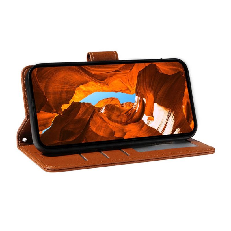 Skórzany Futerał Samsung Galaxy S25 Ultra 5g Etui Na Telefon Skórzany Portfel Rfid Z Paskiem