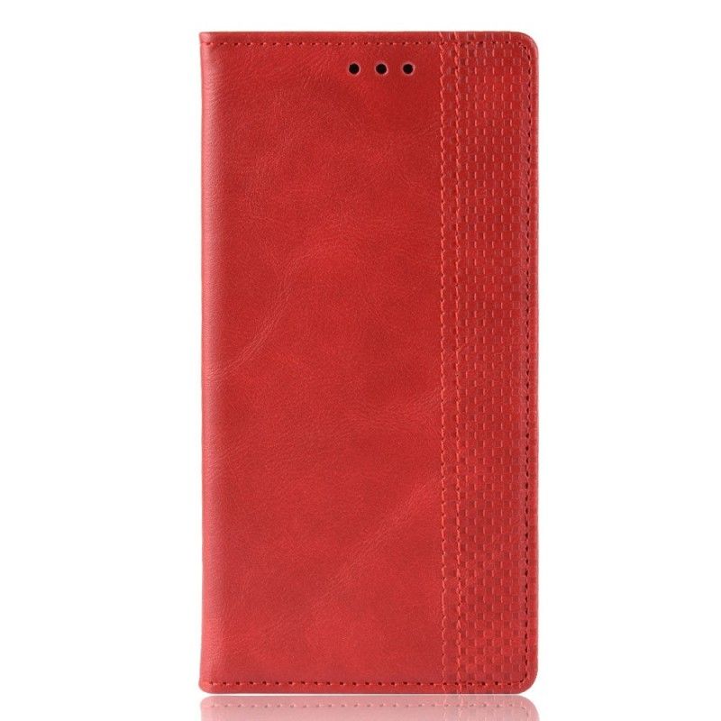 Flip Kotelot Sony Xperia 10 Czerwony Czarny Zwykła Sztuczna Skóra W Stylu Vintage