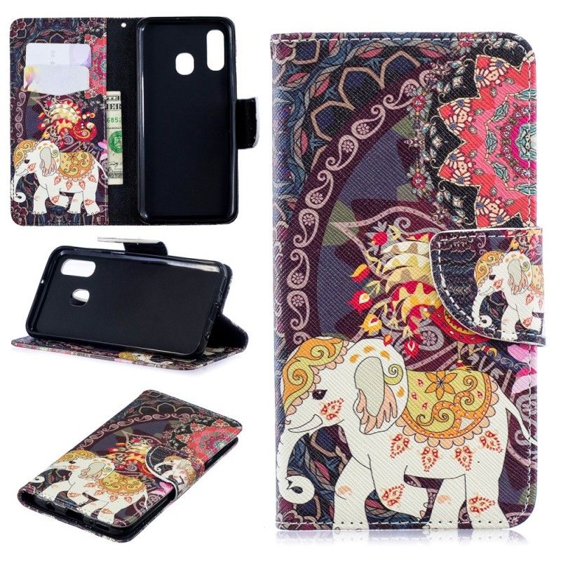 Etui Folio Samsung Galaxy A40 Etniczna Mandala Słonia