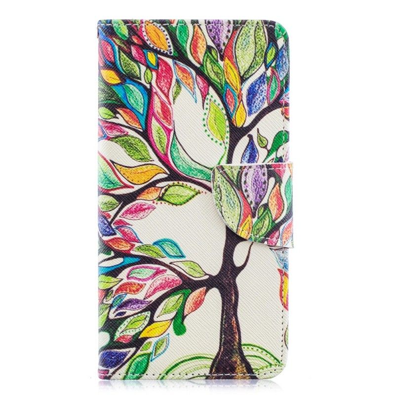 Etui Folio Samsung Galaxy A40 Kolorowe Drzewo Etui Ochronne