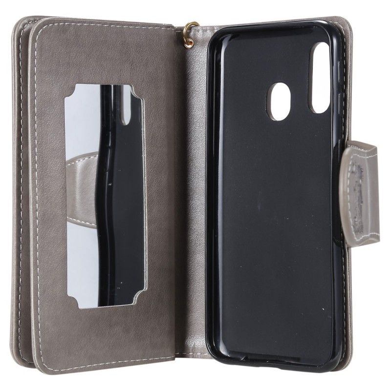 Etui Folio Samsung Galaxy A40 Różowy Czerwony Kobieta Kwiat Etui Ochronne