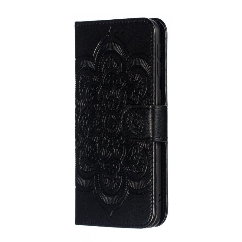 Etui Folio Samsung Galaxy A40 Szary Czarny Cała Mandala Etui Ochronne