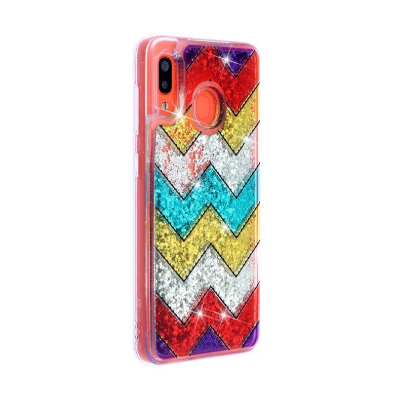 Etui Samsung Galaxy A40 Cekiny Zygzakowate