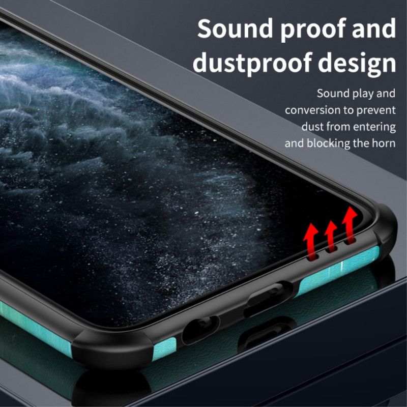 Etui Samsung Galaxy A40 Czerwony Czarny Silikon I Astralny Efekt Skóry Etui Ochronne