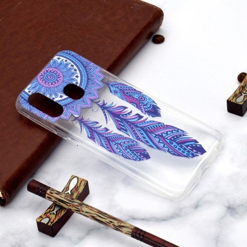 Etui Samsung Galaxy A40 Łapacz Marzy O Niebieskich Piórach Etui Ochronne
