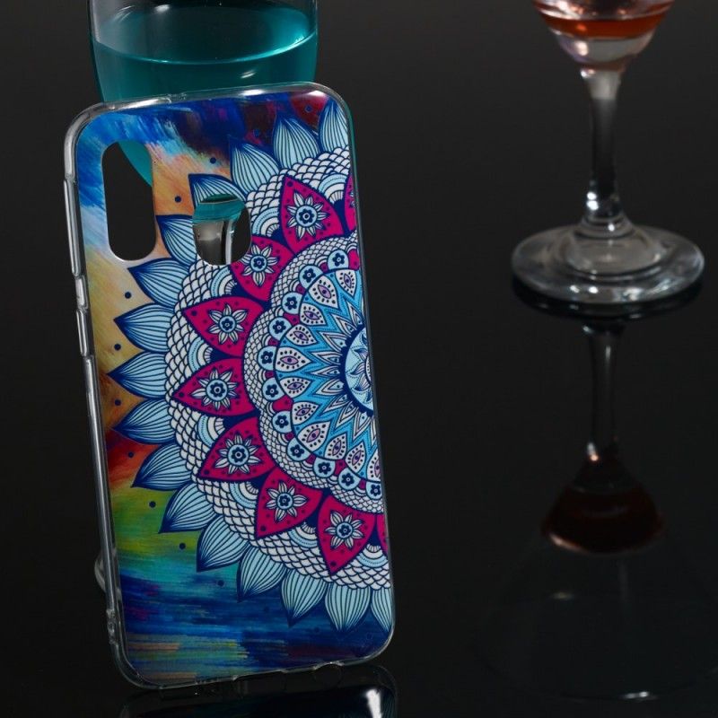 Etui Samsung Galaxy A40 Mandala W Kolorze Fluorescencyjnym