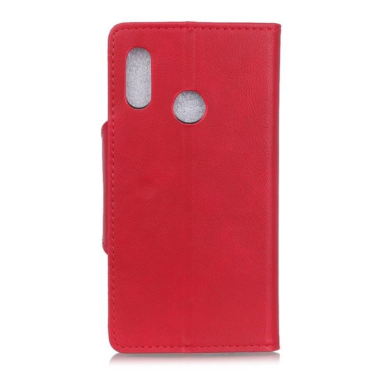 Obudowa Samsung Galaxy A40 Czerwony Czarny Imitacja Skóry Guzików
