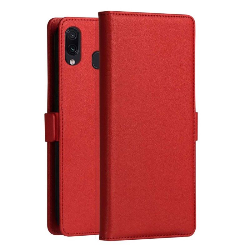 Skórzany Futerał Samsung Galaxy A40 Czerwony Etui na Telefon Seria Dzgogo Milo