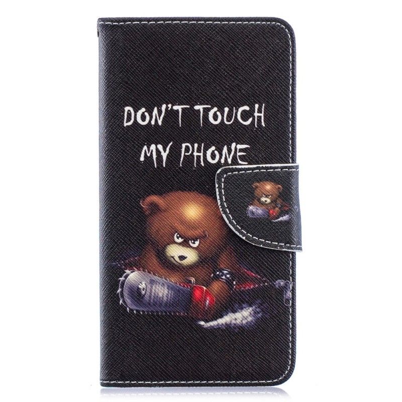 Skórzany Futerał Samsung Galaxy A40 Etui na Telefon Niebezpieczny Niedźwiedź