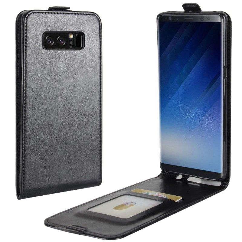 Etui Folio Samsung Galaxy Note 8 Czerwony Czarny Efekt Składanej Skóry Etui Ochronne