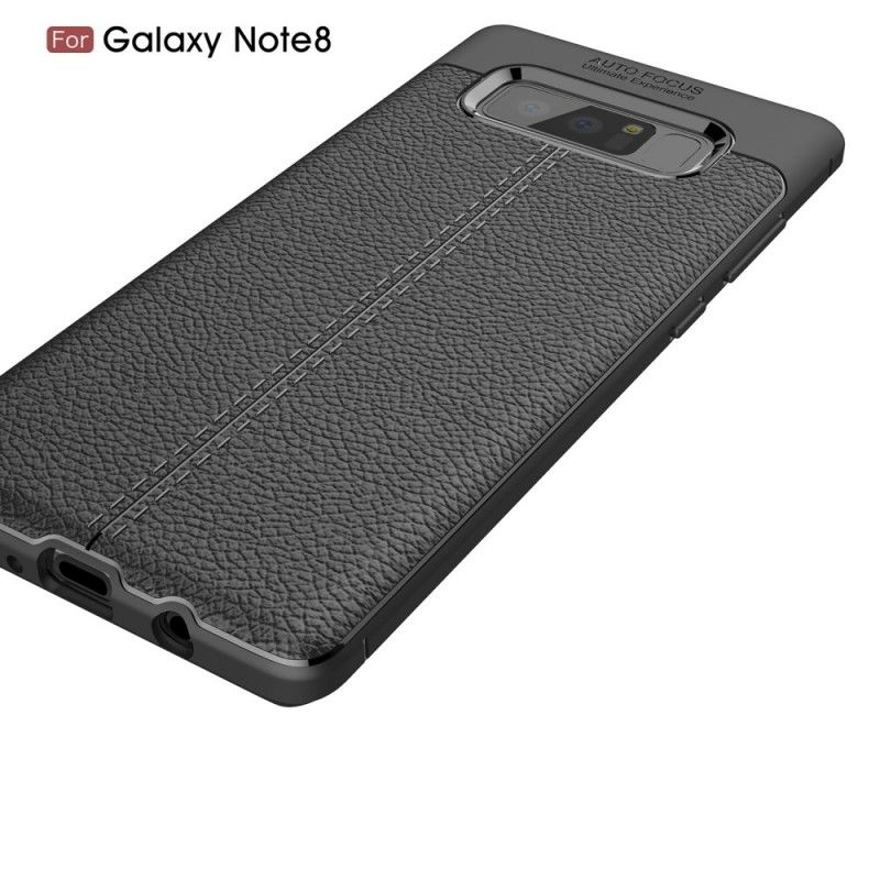 Etui Samsung Galaxy Note 8 Czerwony Czarny Efekt Skóry Z Podwójną Linią Liczi Etui Ochronne