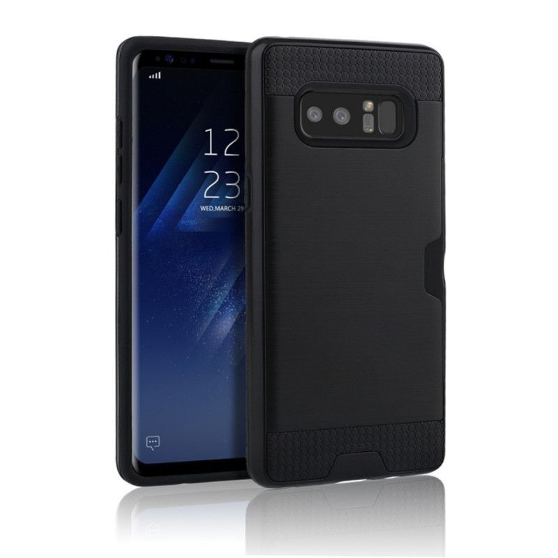 Etui Samsung Galaxy Note 8 Srebrny Szczotkowany Uchwyt Na Karty Etui Ochronne