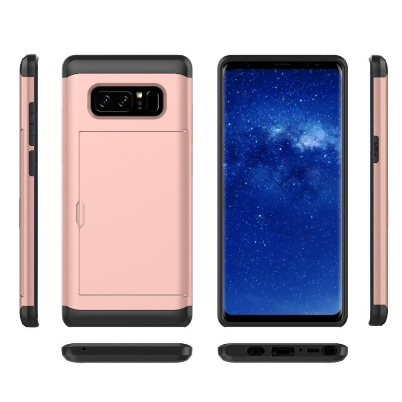 Etui Samsung Galaxy Note 8 Zielony Jabłkowy Czarny Sztywny. Efektowny Uchwyt Na Karty Etui Ochronne