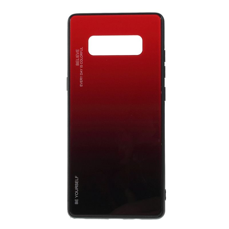 Futerały Samsung Galaxy Note 8 Granatowy Czerwony Bądź Sobą Ze Szkła Hartowanego