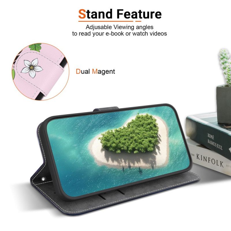 Etui Folio Do Oppo Reno 11 5g Nadruk W Lilie Z Paskiem