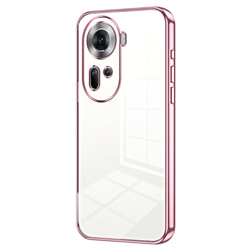 Etui Oppo Reno 11 5g Przezroczyste Metalowe Krawędzie Etui Ochronne