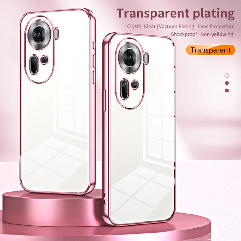 Etui Oppo Reno 11 5g Przezroczyste Metalowe Krawędzie Etui Ochronne