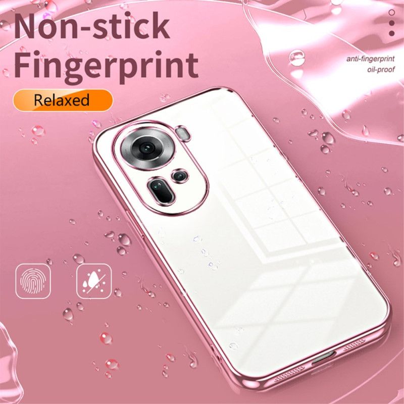 Etui Oppo Reno 11 5g Przezroczyste Metalowe Krawędzie Etui Ochronne