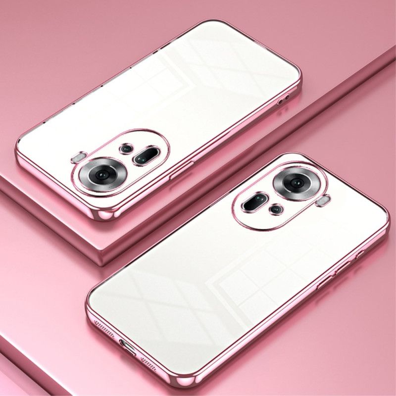 Etui Oppo Reno 11 5g Przezroczyste Metalowe Krawędzie Etui Ochronne