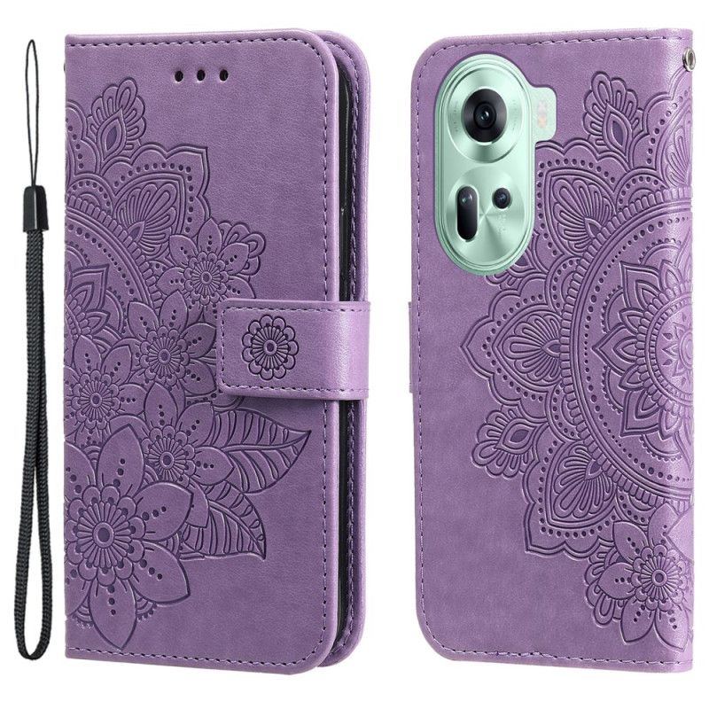 Obudowa Oppo Reno 11 5g Etui Na Telefon Kwiatowy Wzór Z Paskiem