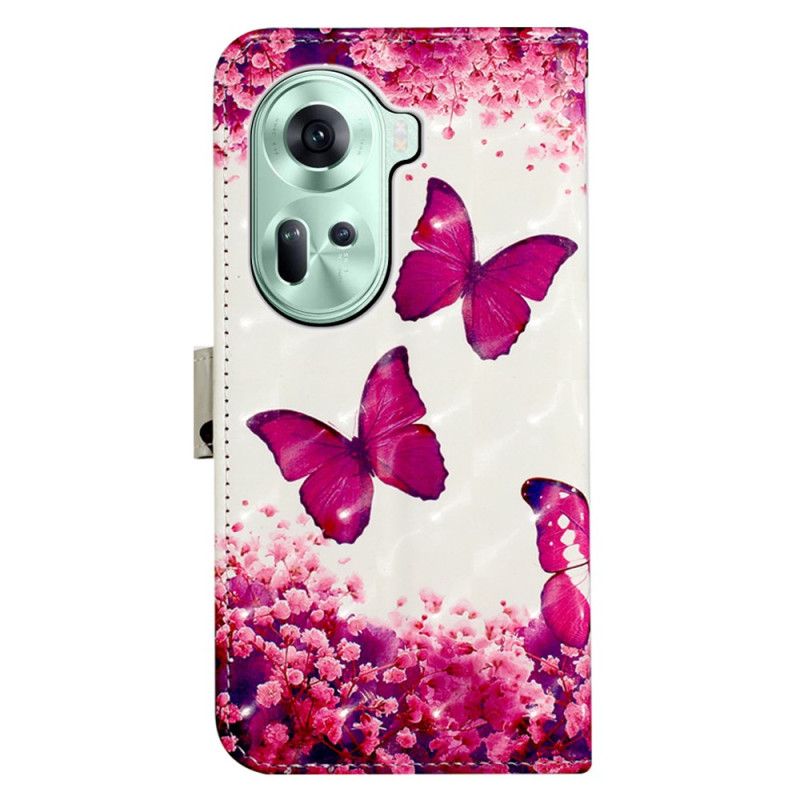 Pokrowce Oppo Reno 11 5g Różowe Motyle